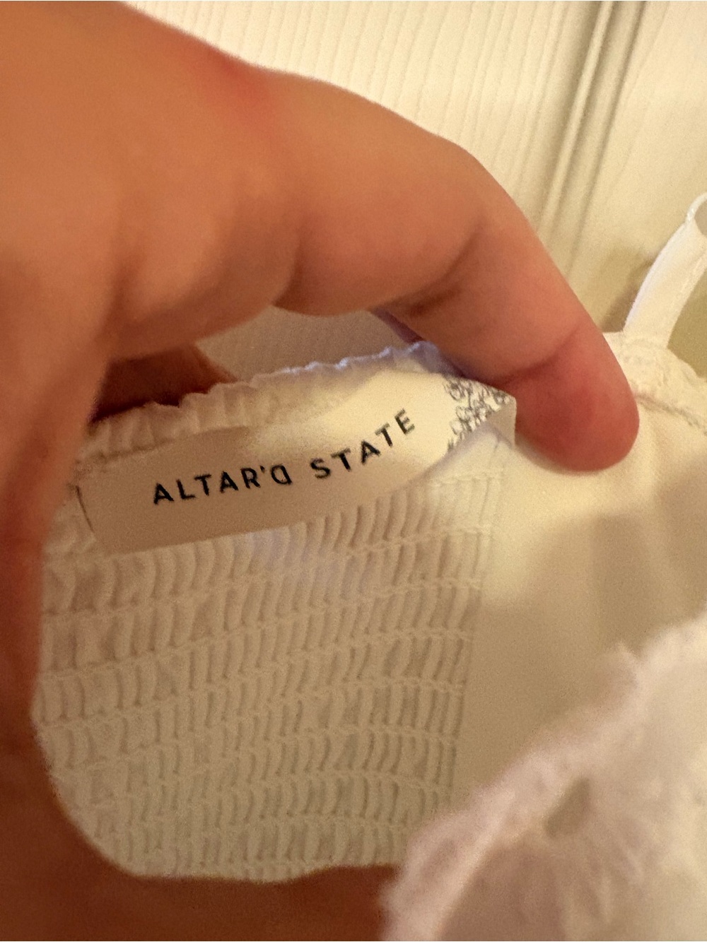 Altar'd State White Eyelet Mini Dress with Spaghetti Straps - Picture 2 of 16